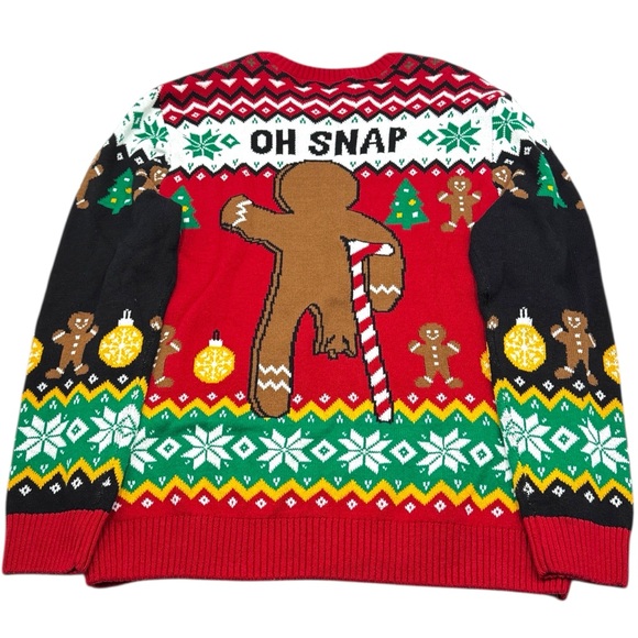 Ugly Christmas Sweater! “Oh Snap" Gingerbread Holiday Knit Pullover Size XXL - Picture 4 of 15